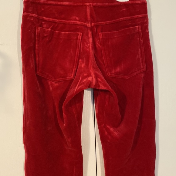 Red velour pant leggings - Picture 2 of 2